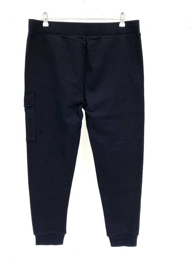 Men's Lens Waffen Diagonal Fleece Jogger Track Pants Black - CP COMPANY - BALAAN.