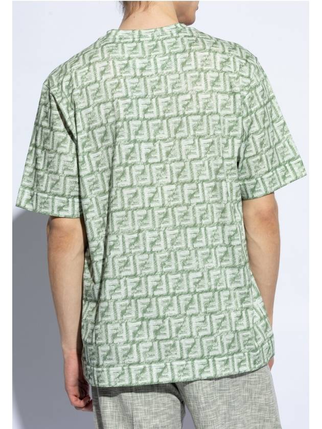 FF Cotton Short Sleeve T-Shirt Green - FENDI - BALAAN 3