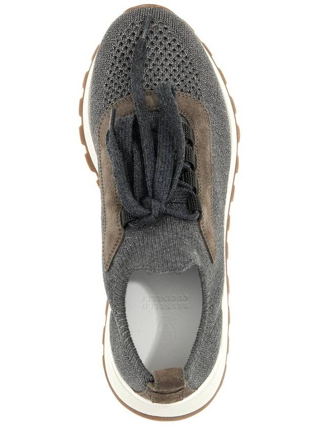 Monile Knit Low Top Sneakers Grey - BRUNELLO CUCINELLI - BALAAN 5