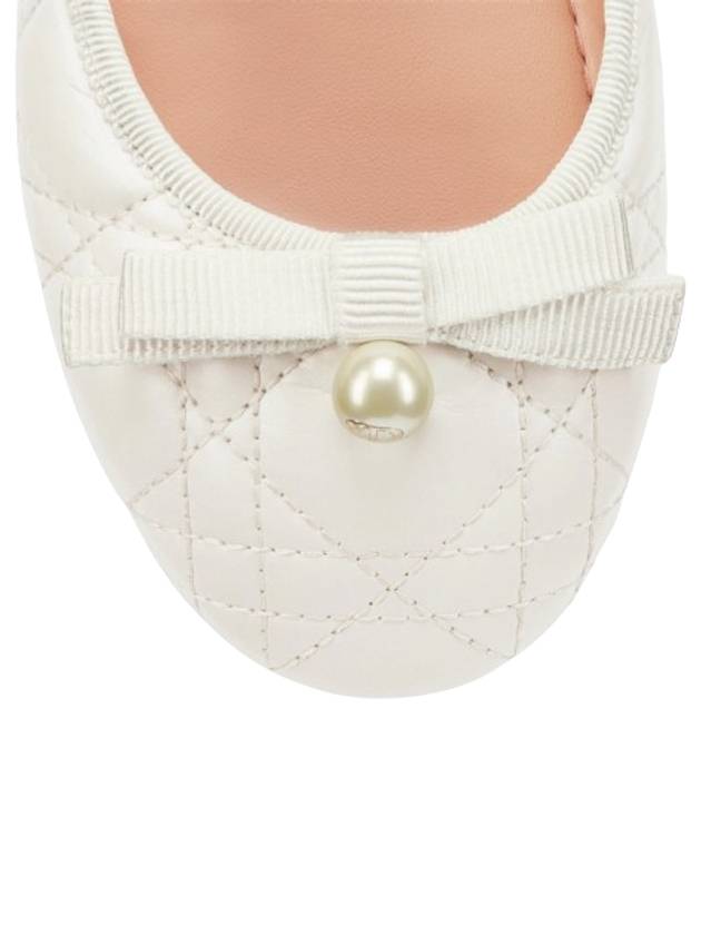 Quilted Cannage Calfskin Ballerina Flat Off White - DIOR - BALAAN 5