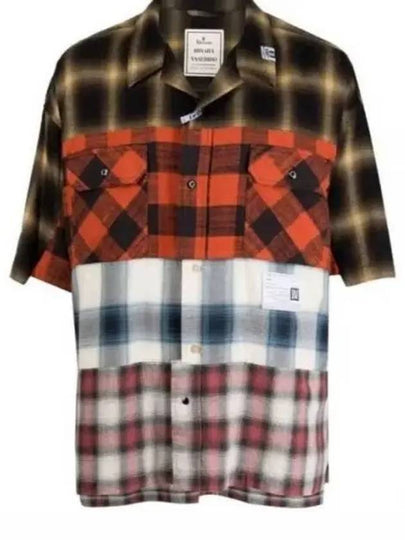 Check Panel Flannel Cotton Short Sleeve Shirt - MIHARA YASUHIRO - BALAAN 2