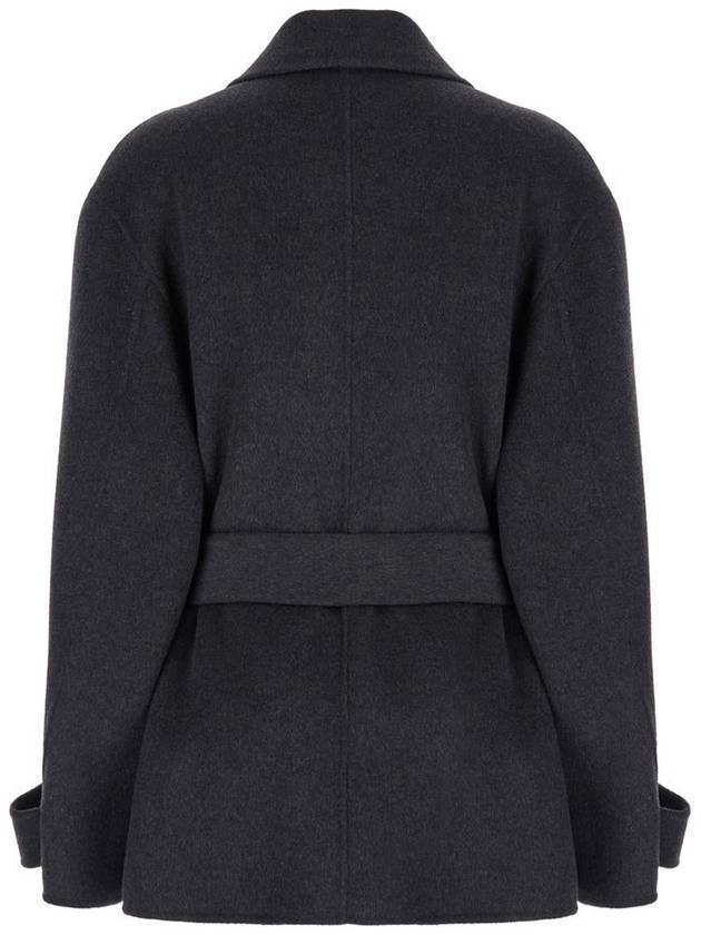 Grey Oversized Cropped Double-Breasted Coat In Wool Woman - PHILOSOPHY DI LORENZO SERAFINI - BALAAN 2