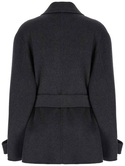 Grey Oversized Cropped Double-Breasted Coat In Wool Woman - PHILOSOPHY DI LORENZO SERAFINI - BALAAN 2