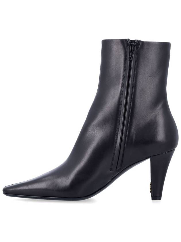 Jill Leather Ankle Boots Black - SAINT LAURENT - BALAAN 4