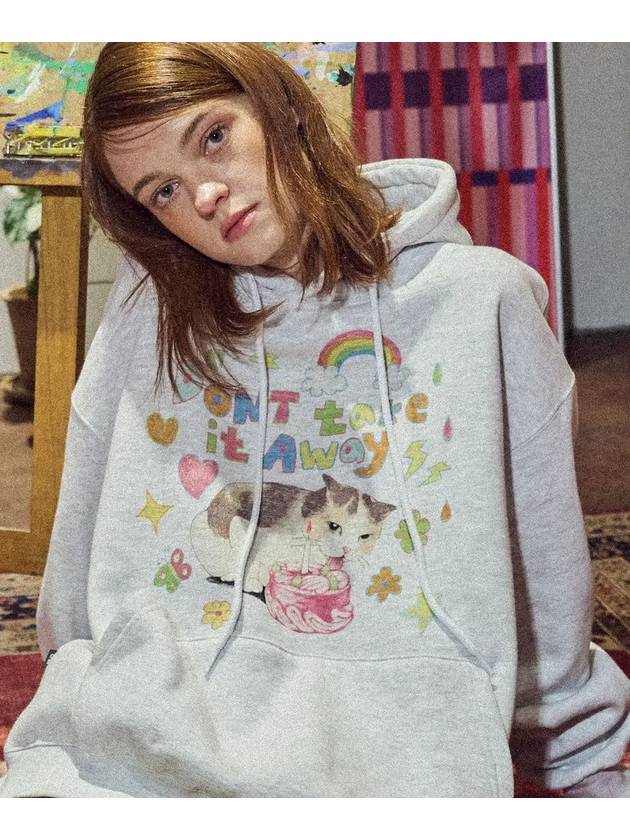 DTP CAKE CAT hoodie melange white - CPGN STUDIO - BALAAN 3