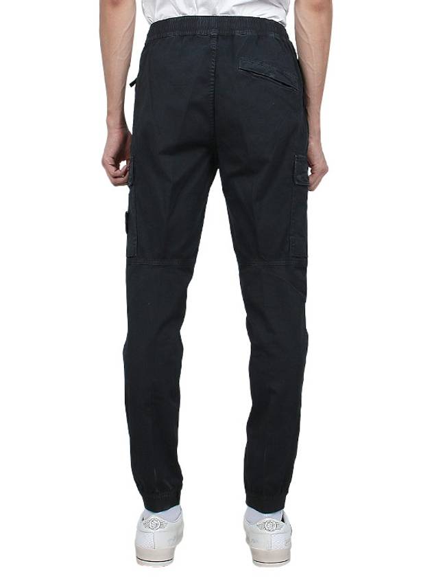 Stretch Cotton Cargo Straight Pants Black - STONE ISLAND - BALAAN 5