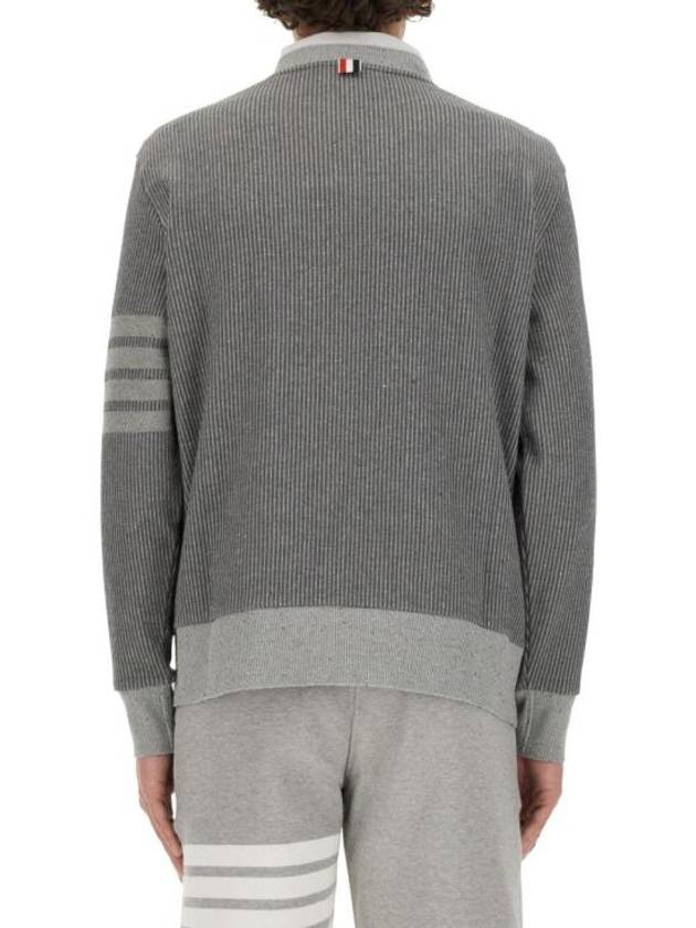 4 Bar Crew Neck Sweatshirt Grey - THOM BROWNE - BALAAN 4