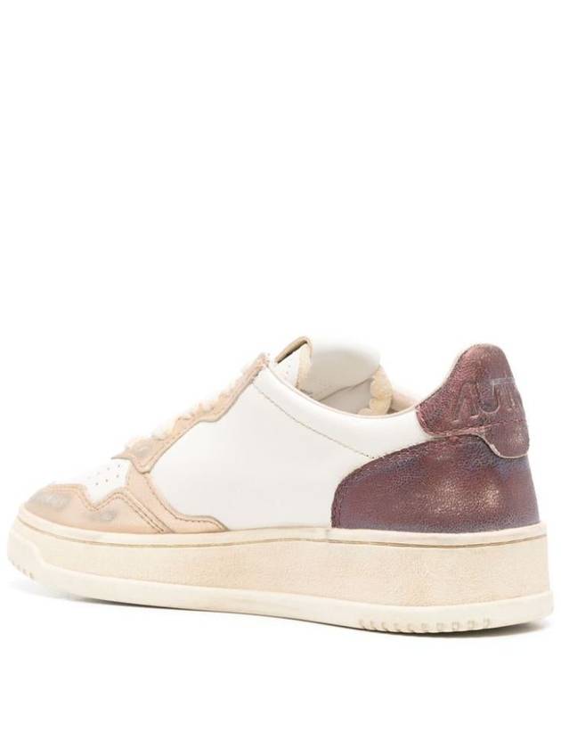 Autry Super Vintage Medalist Low Sneakers In In White, Red And Gold Leather Shoes - AUTRY - BALAAN 3