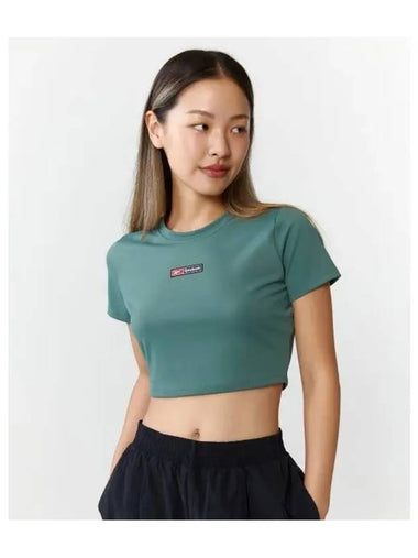 Lux Bold Crop Short Sleeve T Shirt Women Olive 100076117 - REEBOK - BALAAN 1