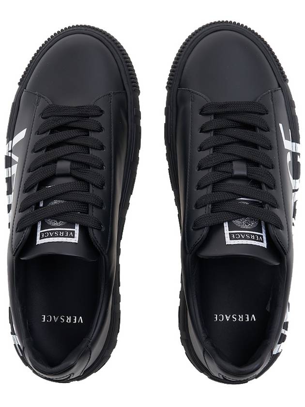 Greca Logo Low Top Sneakers Black - VERSACE - BALAAN 7