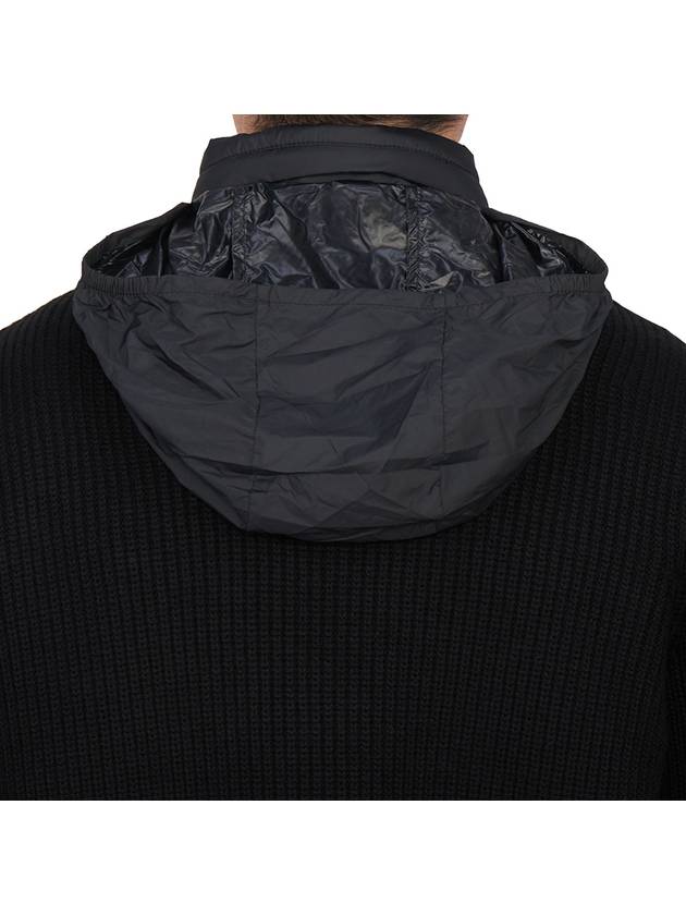 Padded Wool Zip-Up Hoodie Black - MONCLER - BALAAN 8