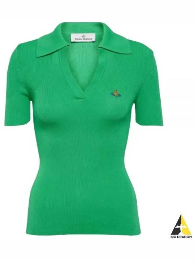 Marina Polo Knit Top Green - VIVIENNE WESTWOOD - BALAAN 2