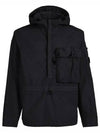 Lens Wappen Oversized Shirt Hooded Anorak Black - CP COMPANY - BALAAN 2