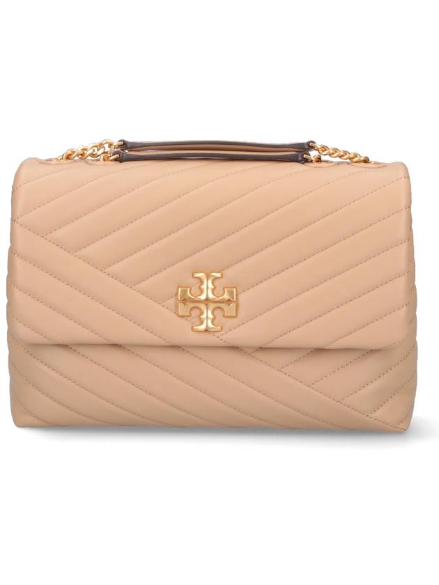 Kira Chevron Convertible Shoulder Bag Beige - TORY BURCH - BALAAN 2