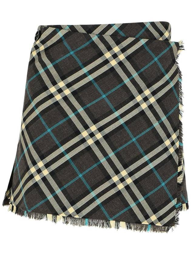 Burberry 'Check' Brown Polyester Blend Skirt - BURBERRY - BALAAN 1