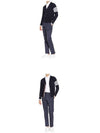 Men's Sustainable Classic Diagonal Wool Cardigan Navy - THOM BROWNE - BALAAN 5