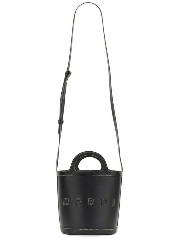 Tropicalia Leather Small Bucket Bag Black - MARNI - BALAAN 2