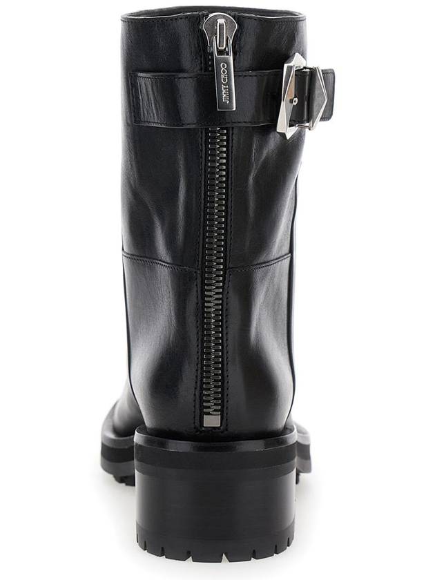 'Brooklyn' Black Ankle Boots With Buckle In Smooth Leather Woman - JIMMY CHOO - BALAAN 4