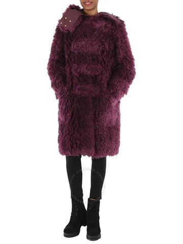 Burberry Ladies Deep Maroon Montgomery Faux Fur Ear Applique Tailored Coat, Brand Size 8 (US Size 6) - BURBERRY - BALAAN 1