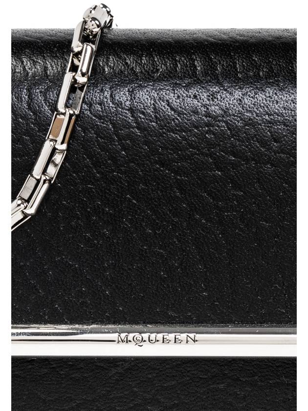 Alexander McQueen Leather Clutch T-Bar Mini, Women's, Black - ALEXANDER MCQUEEN - BALAAN 6