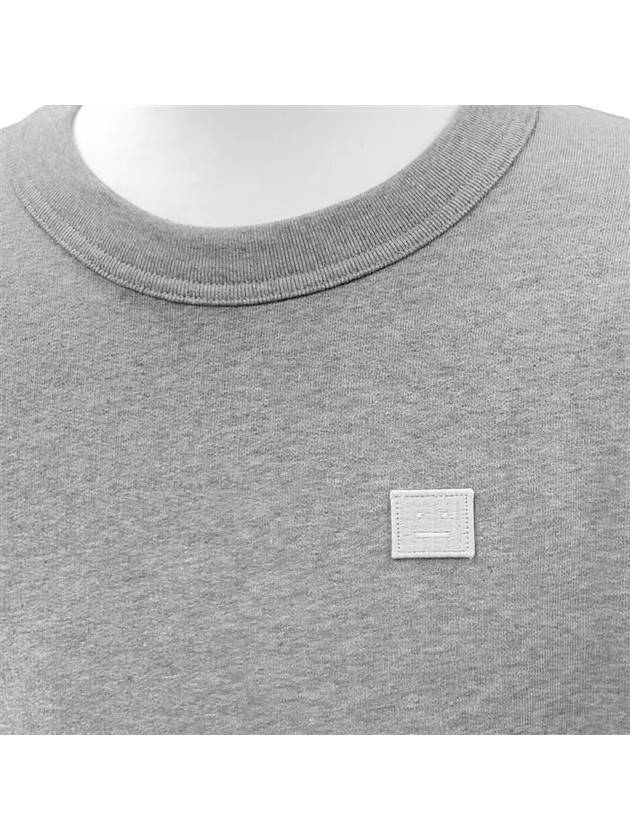 Logo Patch Regular Fit Crew Neck Sweatshirt Light Grey - ACNE STUDIOS - BALAAN 4