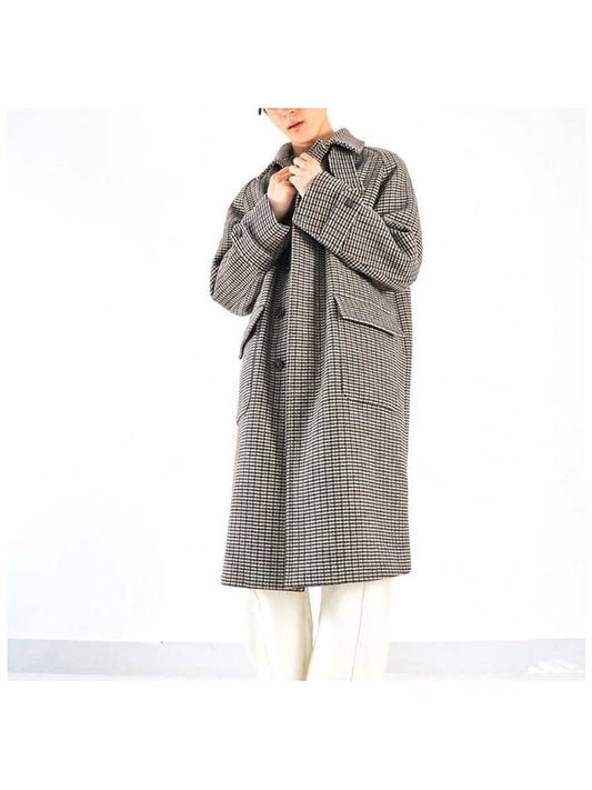 Premium Pure Wool Balmacan Check Coat Gray - BUTTON SEOUL - BALAAN 1