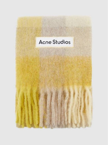 Check Muffler Shawl Yellow CA0084 - ACNE STUDIOS - BALAAN 1