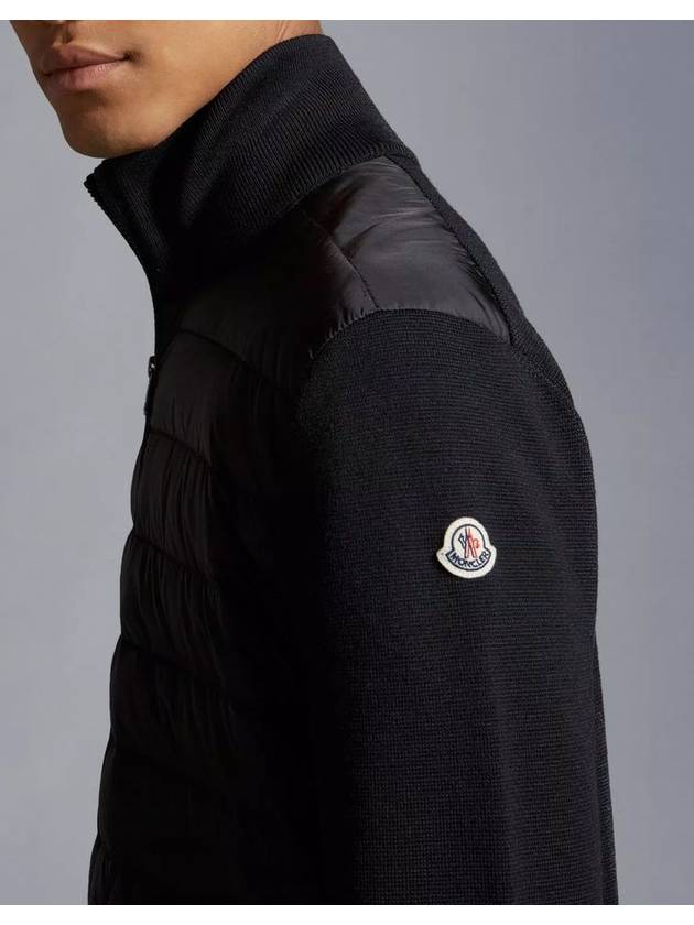 Padded Wool Zip-up Jacket Black - MONCLER - BALAAN 5