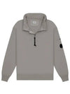 Cotton Fleece Zipped Sweatshirt Grey - CP COMPANY - BALAAN 2