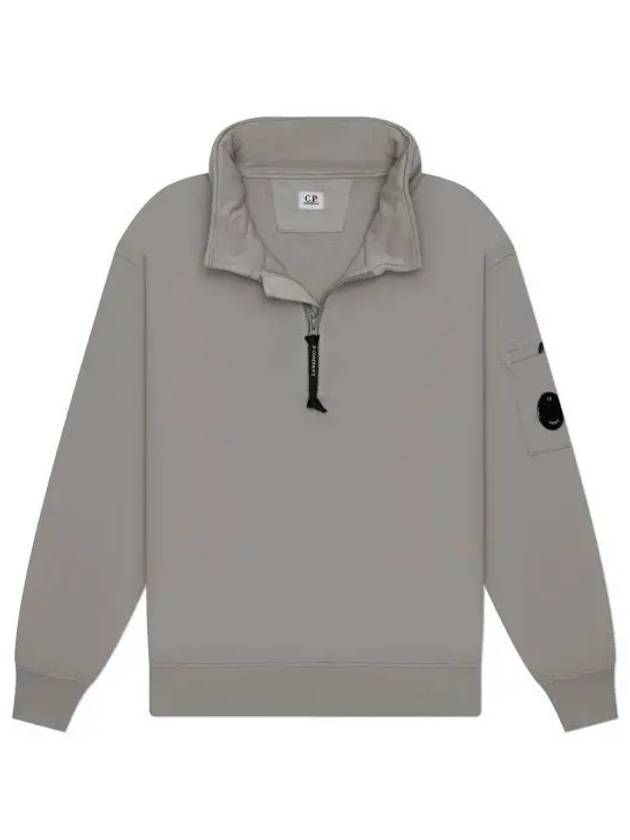 Cotton Fleece Zipped Sweatshirt Grey - CP COMPANY - BALAAN 2