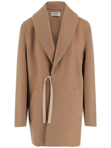 Saint Laurent  Coats Beige - SAINT LAURENT - BALAAN 1