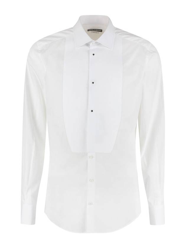 Men's Poplin Cotton Long Sleeve Shirt White - DOLCE&GABBANA - BALAAN 1