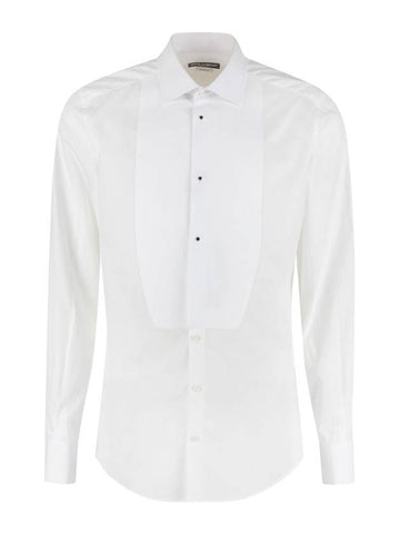 Men's Poplin Cotton Long Sleeve Shirt White - DOLCE&GABBANA - BALAAN 1