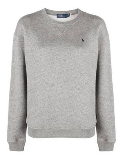 Embroidered Logo Pony Fleece Sweatshirt Grey - POLO RALPH LAUREN - BALAAN 2