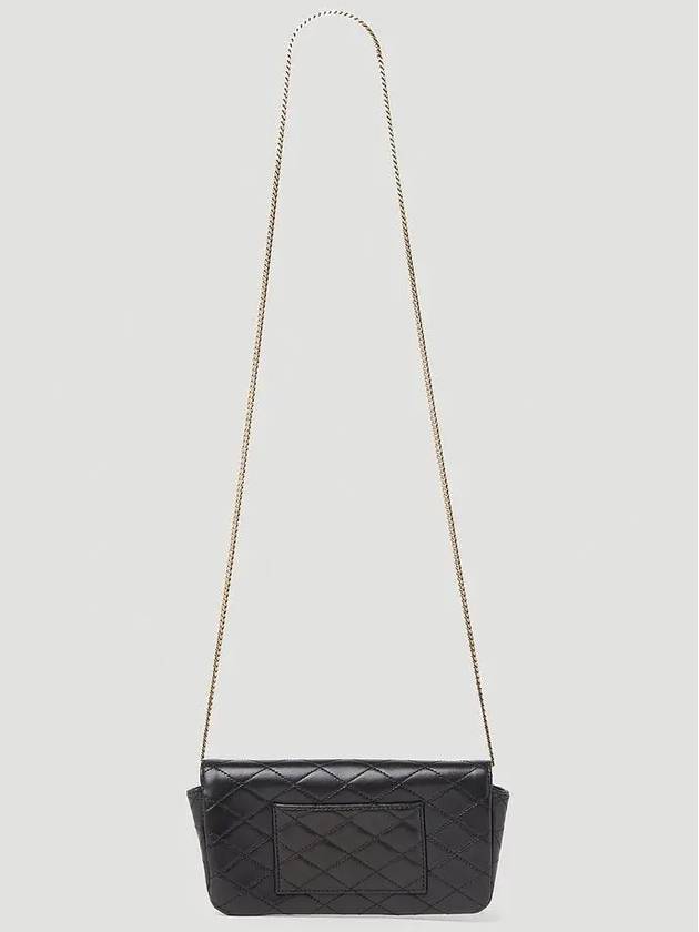 Gaby Quilted Leather Phone Holder Shoulder Bag Black - SAINT LAURENT - BALAAN 5