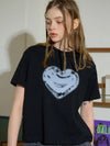 Rough Heart Crop Short Sleeve T Shirt Black - CPGN STUDIO - BALAAN 3