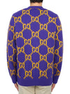 GG Intarsia Wool Cardigan Yellow Purple - GUCCI - BALAAN 4