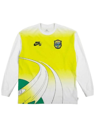 SB Skate Long Sleeve T-Shirt White Green - NIKE - BALAAN 1