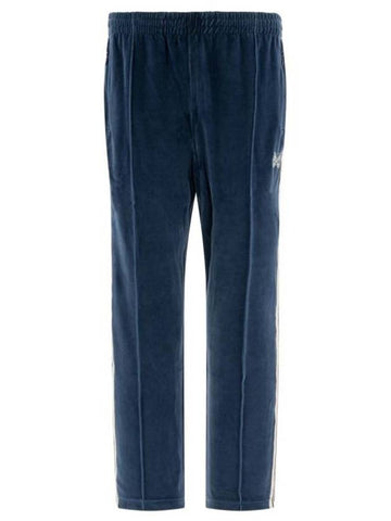 Narrow velor track pants marine blue - NEEDLES - BALAAN 1