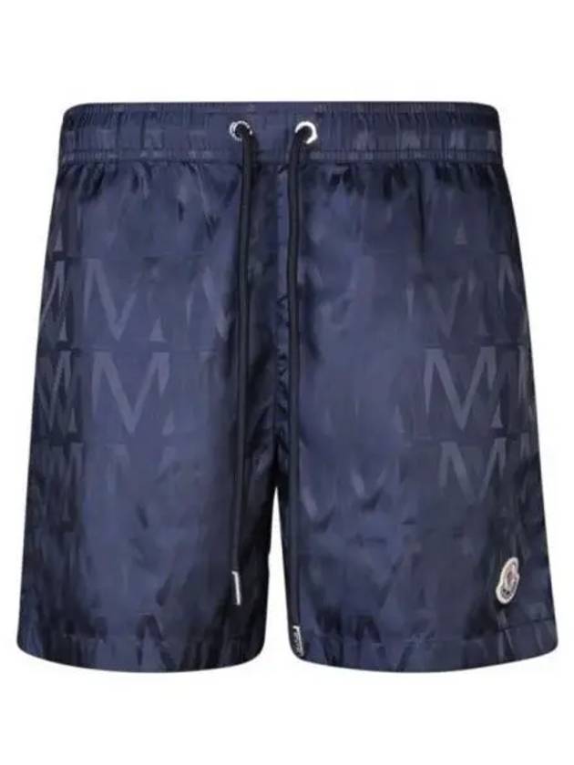 24 2C00015 597NM F77 Logo Patch Swim Shorts 1221352 - MONCLER - BALAAN 1