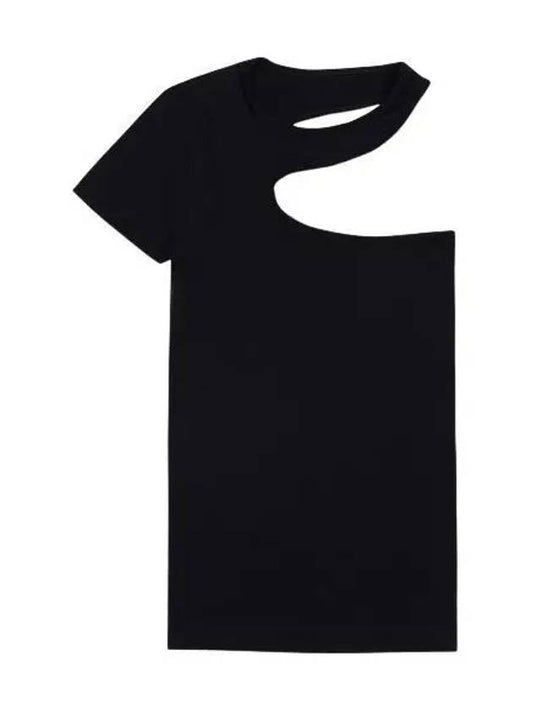 cut out short sleeve t shirt black tee - HELMUT LANG - BALAAN 1