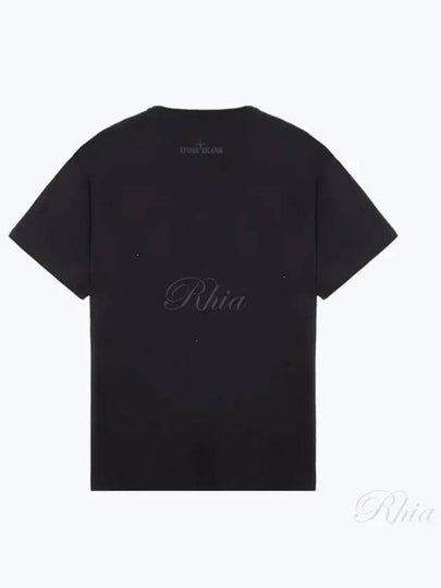 Back Logo Organic Cotton Short Sleeve T Shirt Black - STONE ISLAND - BALAAN 2