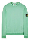 Logo Patch Crew Neck Cotton Sweatshirt Green - STONE ISLAND - BALAAN 1