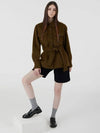 Women's Belted Short Outerwear Single Coat Camel - VOYONN - BALAAN 9