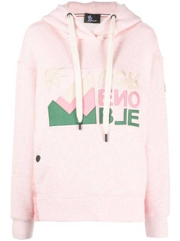 Mountain Logo Hoodie Rose Pink - MONCLER - BALAAN 1