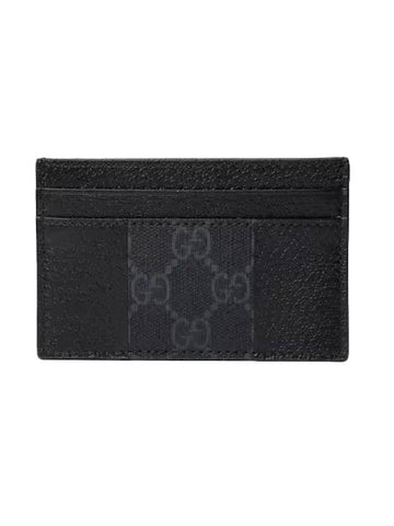 GG Leather Card Wallet Black - GUCCI - BALAAN 1