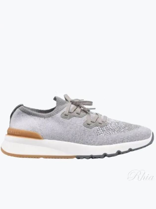 Stretch Knit Low Top Sneakers Grey - BRUNELLO CUCINELLI - BALAAN 2