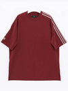 3 Stripe Short Sleeve T-Shirt Shadow Red - Y-3 - BALAAN 4