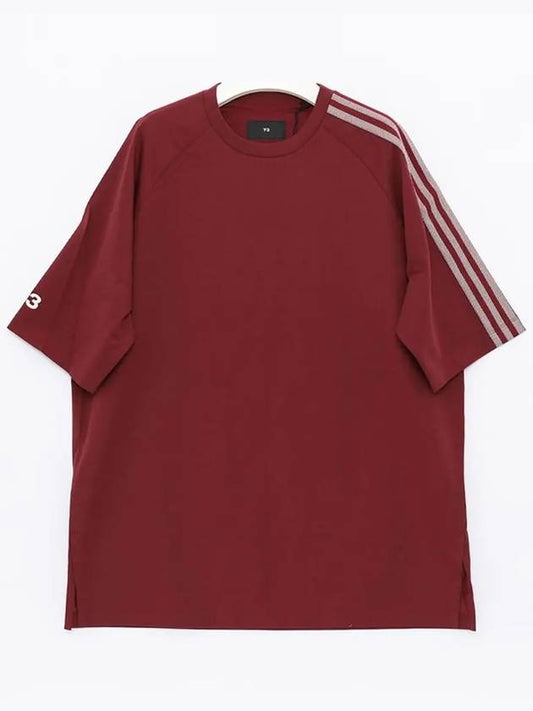 3 Stripe Short Sleeve T-Shirt Shadow Red - Y-3 - BALAAN 2