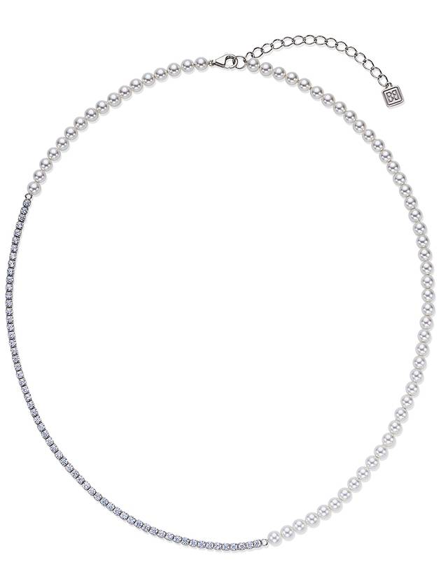 BB Tennis Pearl Necklace Silver - BE/GINS - BALAAN 3